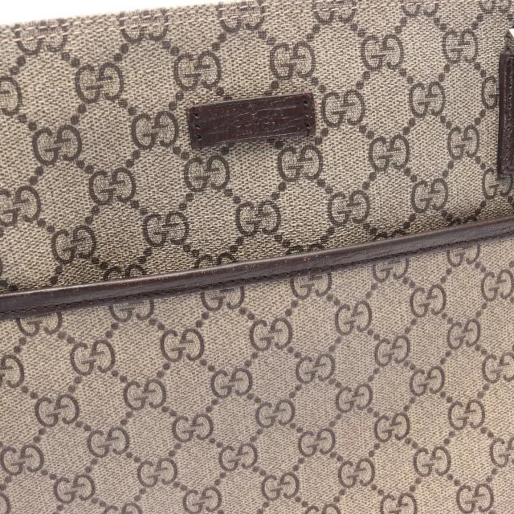 Gucci Leather Canvas Shoulder Beige Supreme Bag Brown GG Tan Brown - Picture 7 of 8